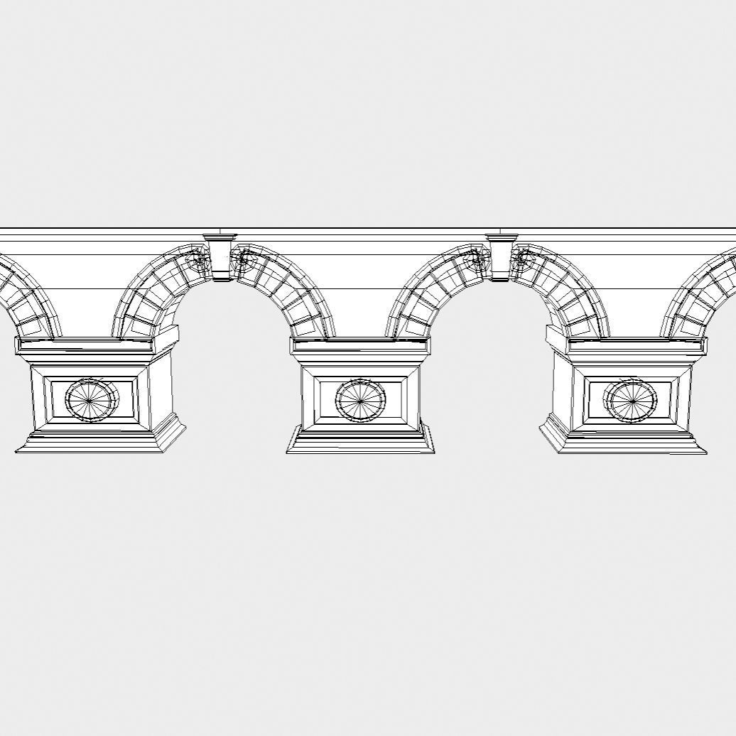 Modular Stone Bridge Low-poly 3D model_6