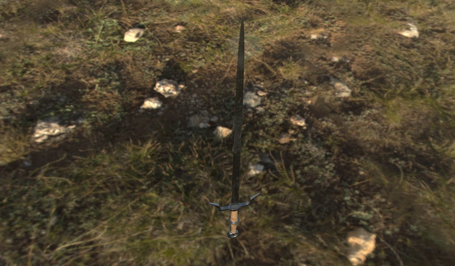 Witcher Style Sword Low-poly 3D model_3