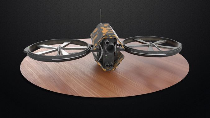 Security Drone Low-poly 3D model
