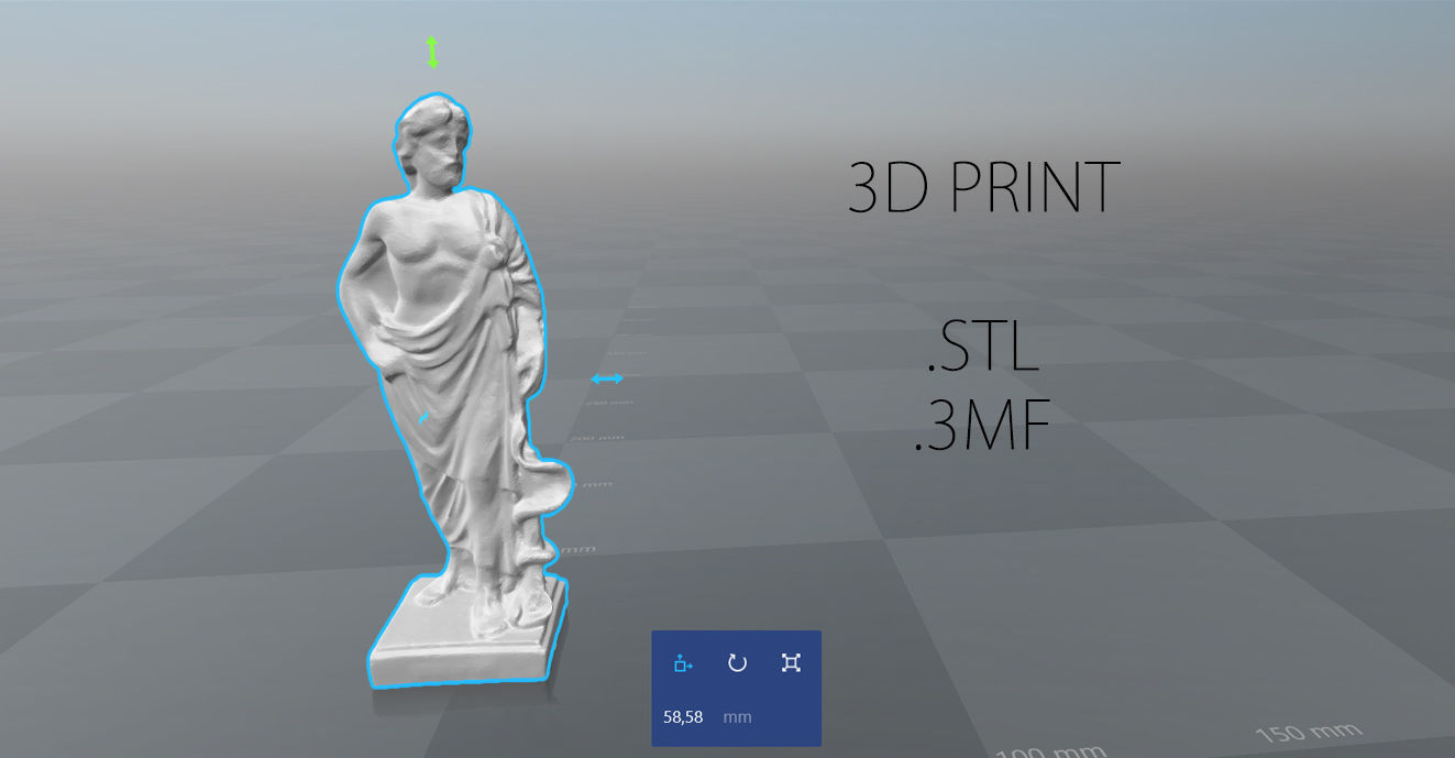 Asclepius statue of person Low-poly 3D model_13