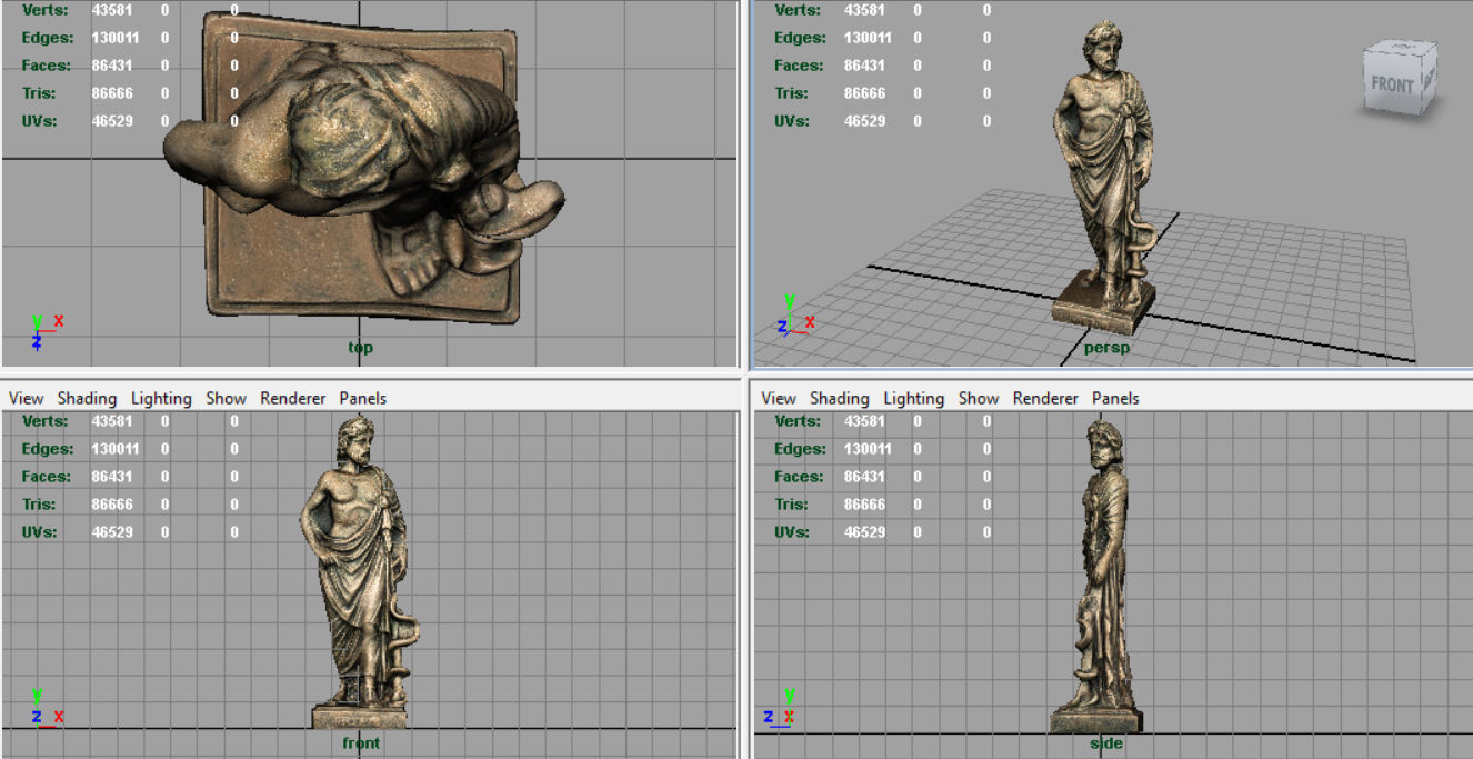 Asclepius statue of person Low-poly 3D model_6