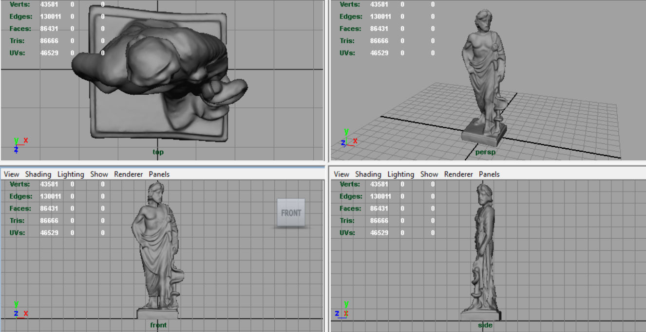 Asclepius statue of person Low-poly 3D model_7