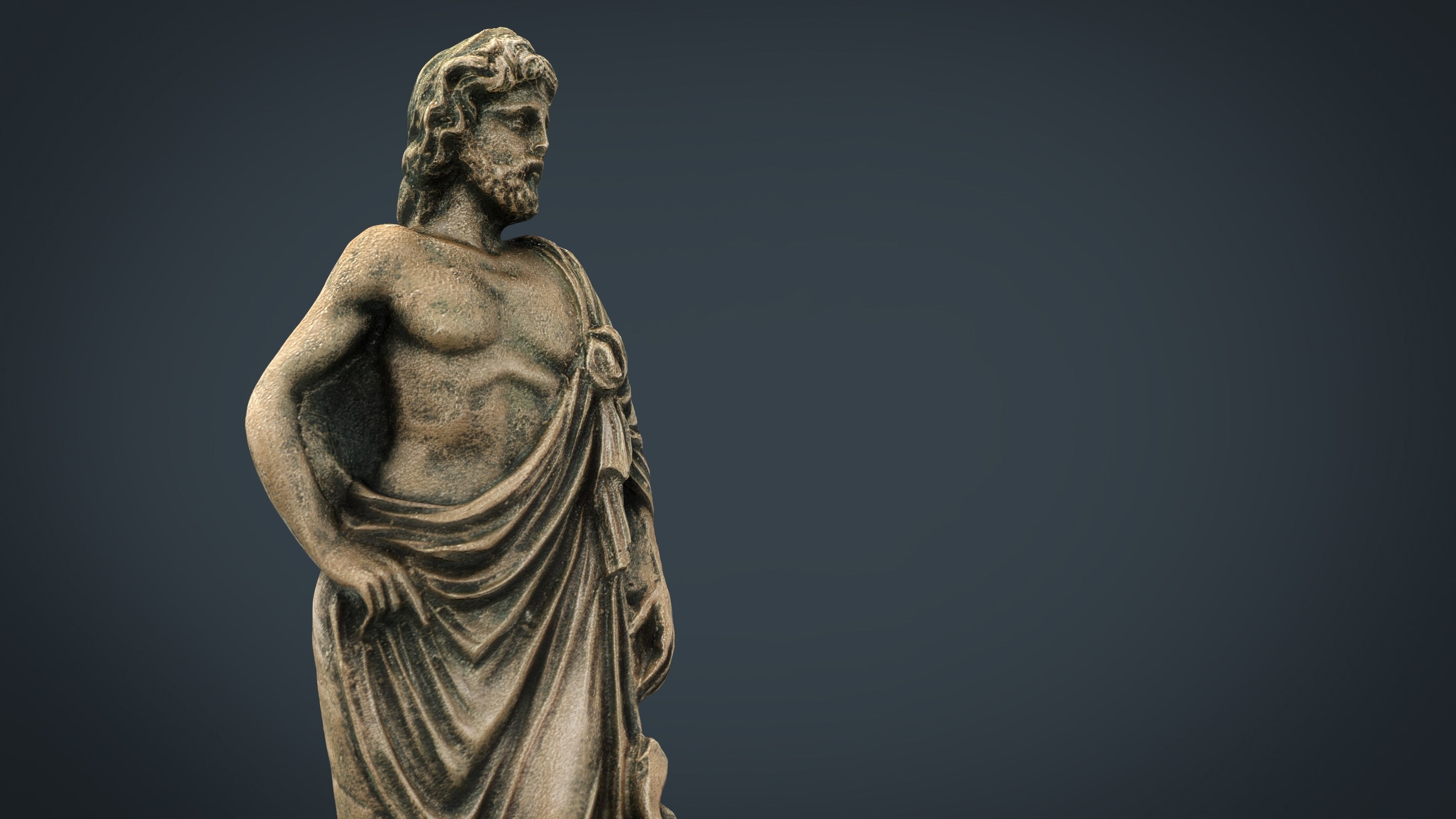 Asclepius statue of person Low-poly 3D model_12
