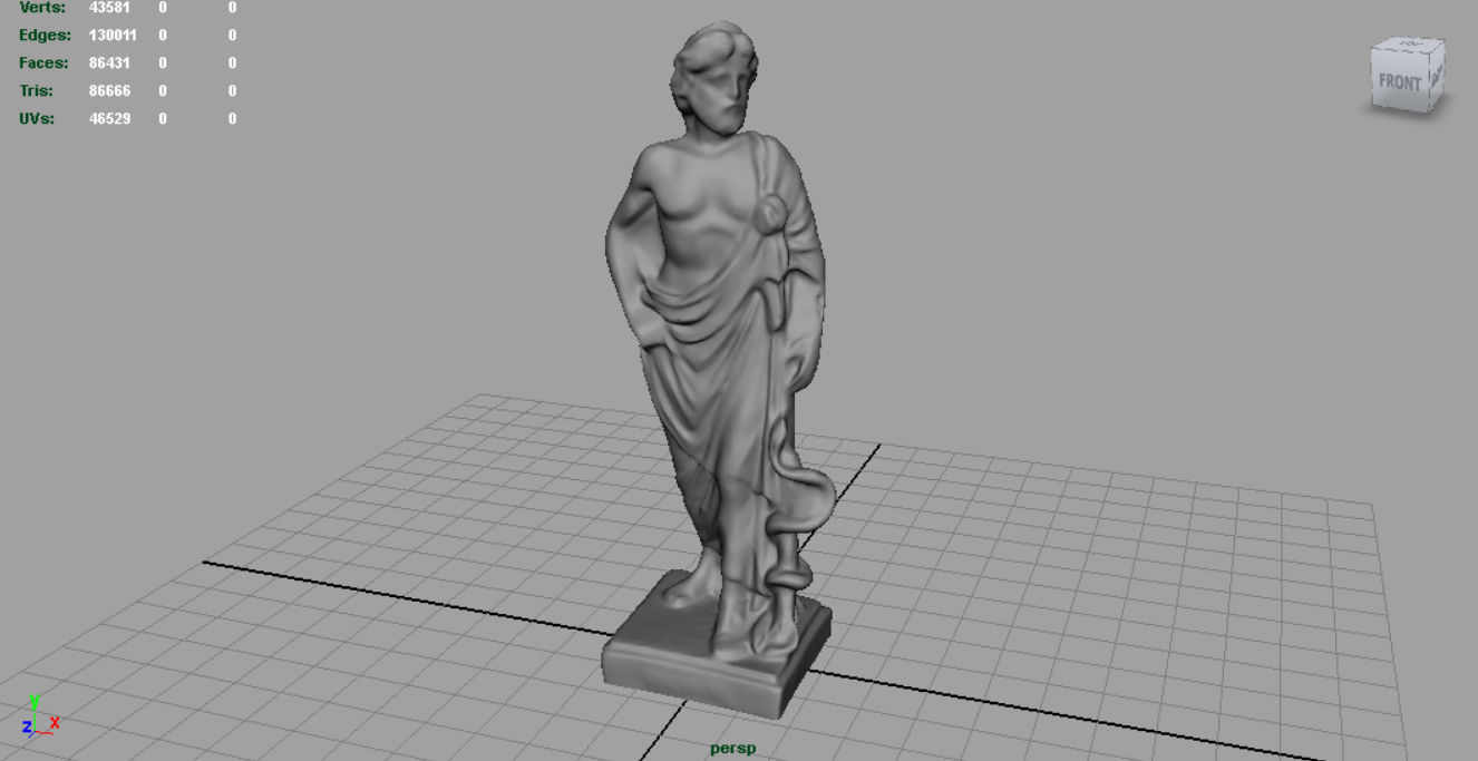 Asclepius statue of person Low-poly 3D model_2