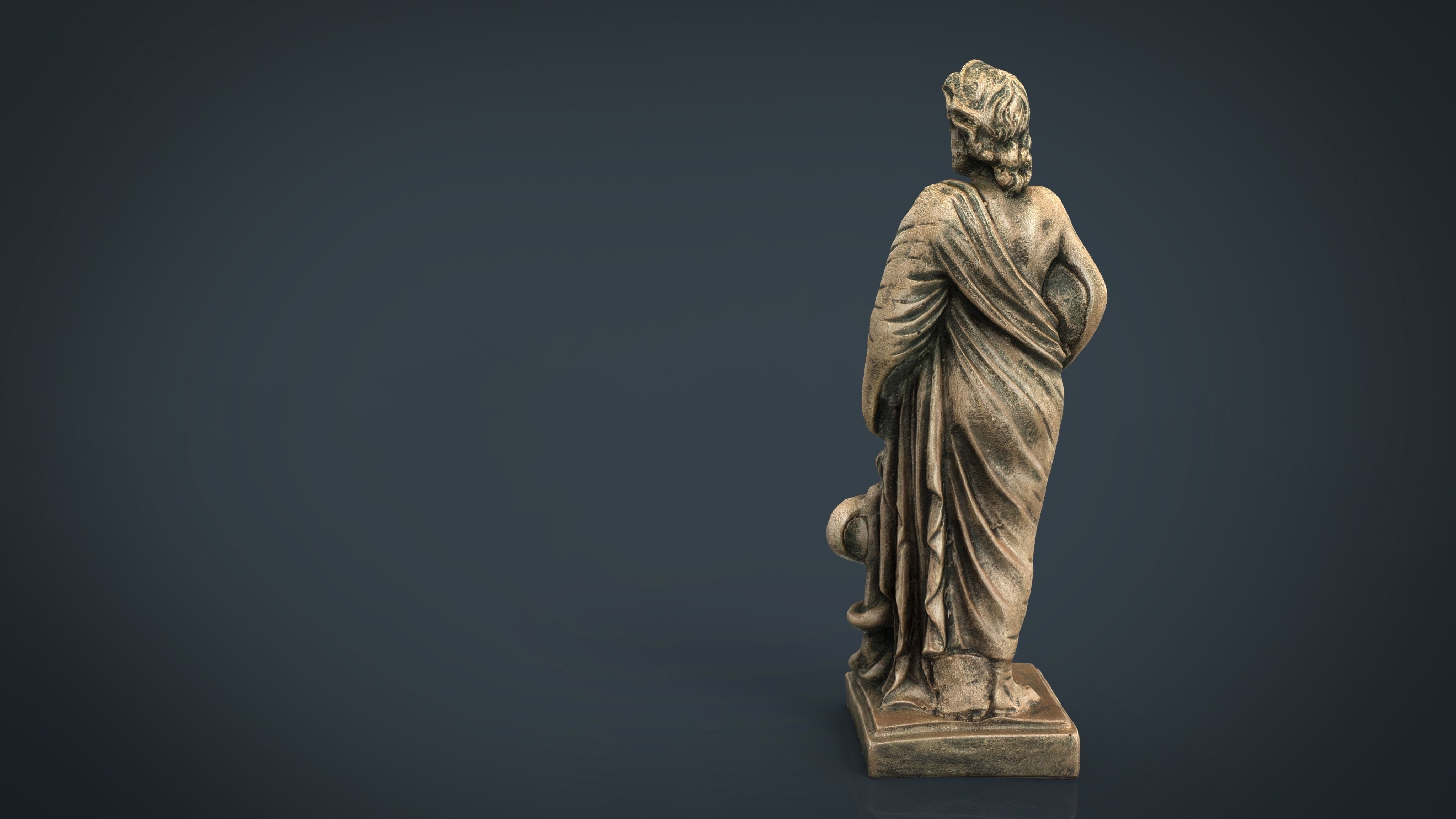 Asclepius statue of person Low-poly 3D model_5