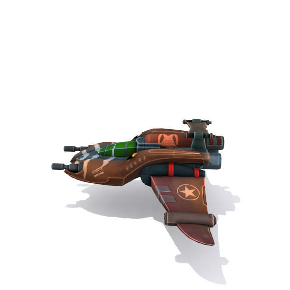 Combat spaceships Low-poly 3D model_13