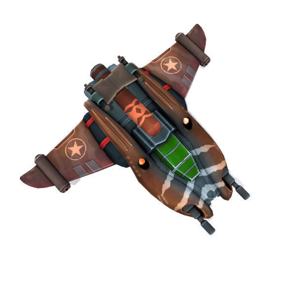 Combat spaceships Low-poly 3D model_4