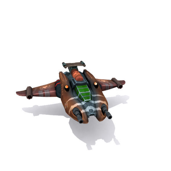 Combat spaceships Low-poly 3D model_10