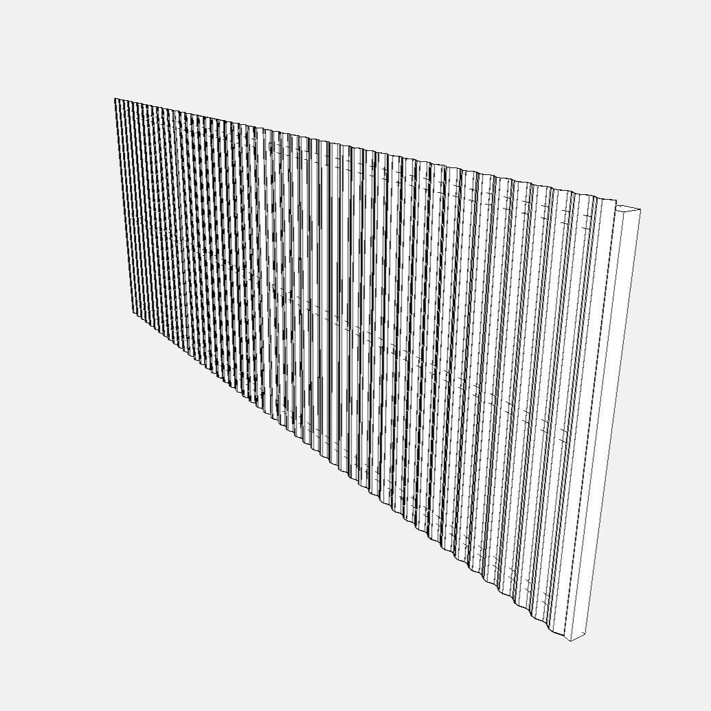 Low Poly PBR Modular Corrugated Fence Low-poly 3D model_5