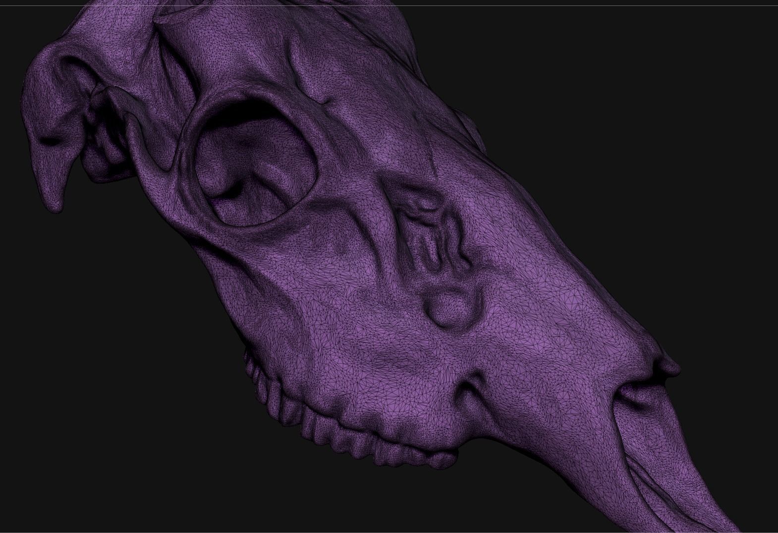 Deer skull with stand 3D print model_7