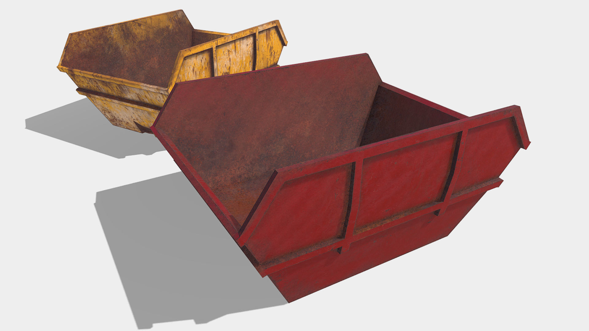 Low Poly PBR Skip two bins Low-poly 3D model_1