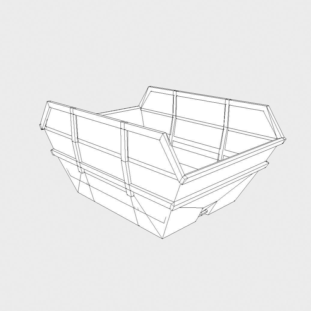 Low Poly PBR Skip two bins Low-poly 3D model_3