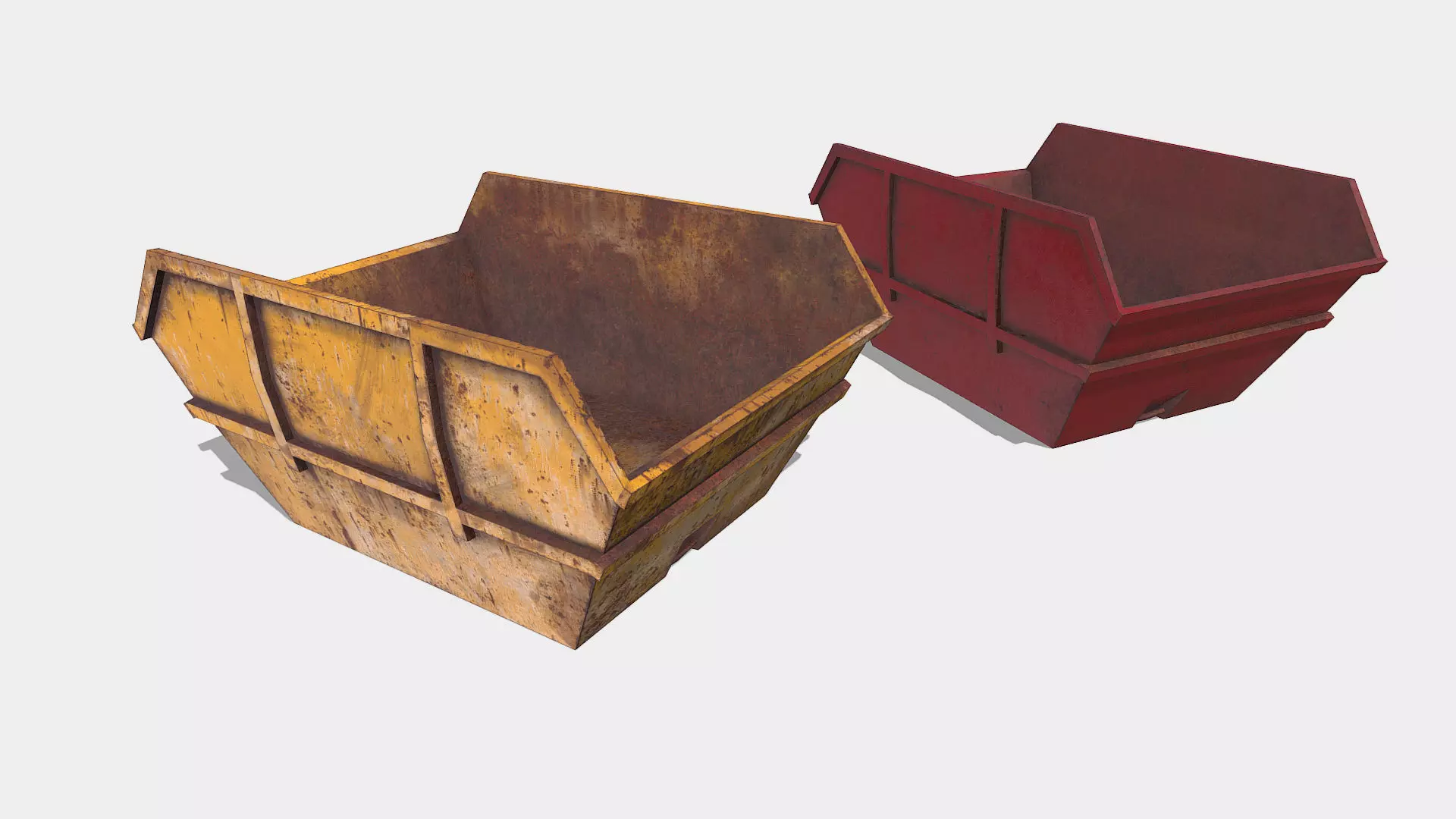 Low Poly PBR Skip two bins Low-poly 3D model_0