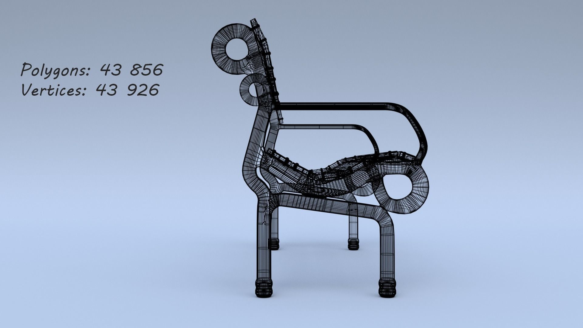 Bench park 3D model_21