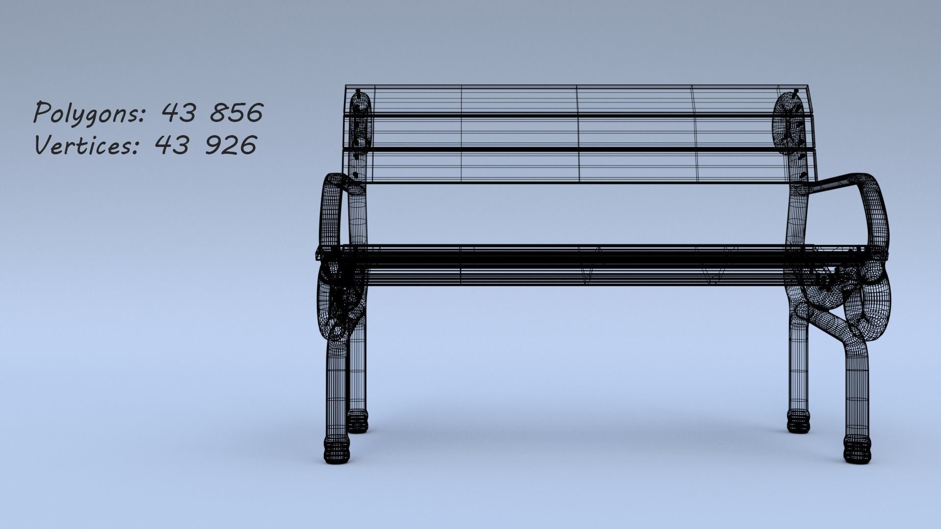 Bench park 3D model_22