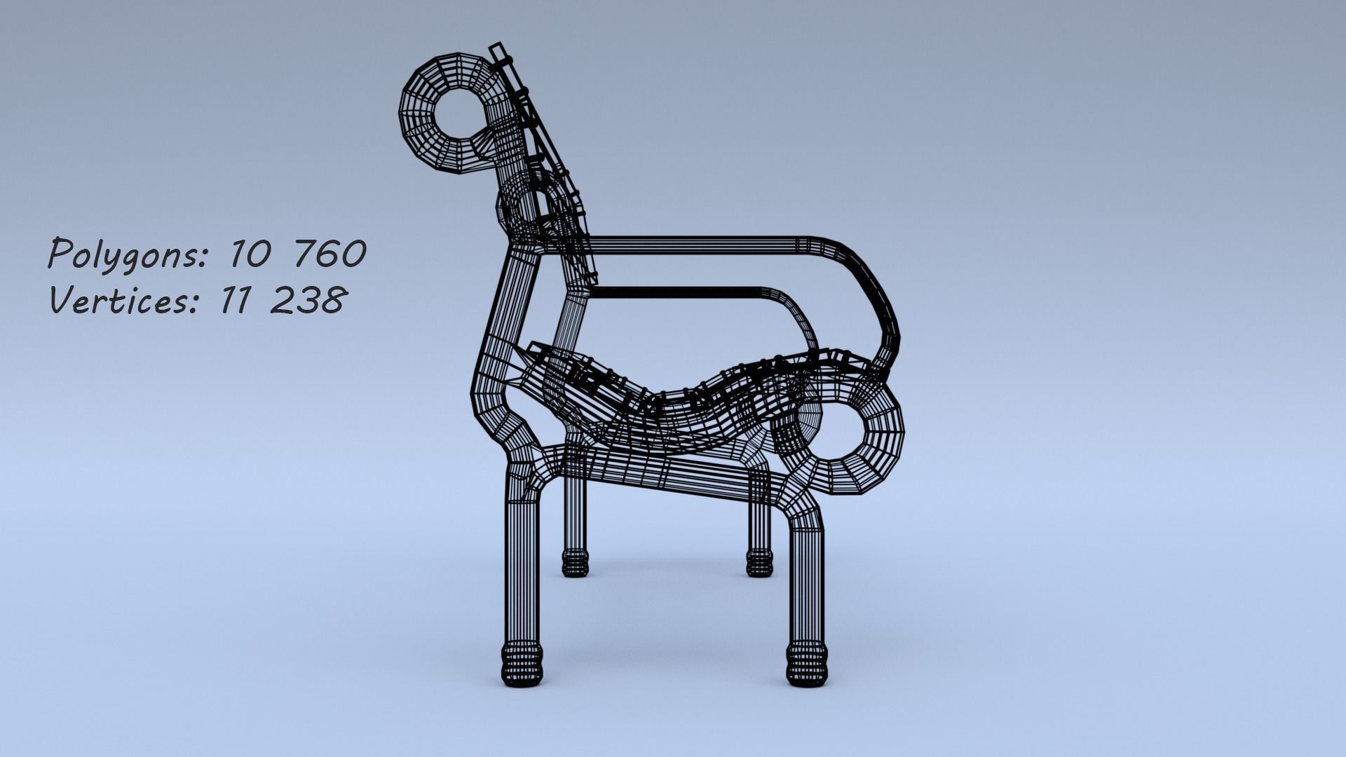 Bench park 3D model_19