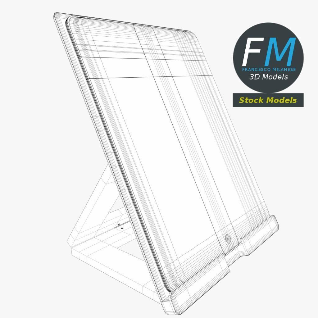 Tablet on desktop stand 3D model_7