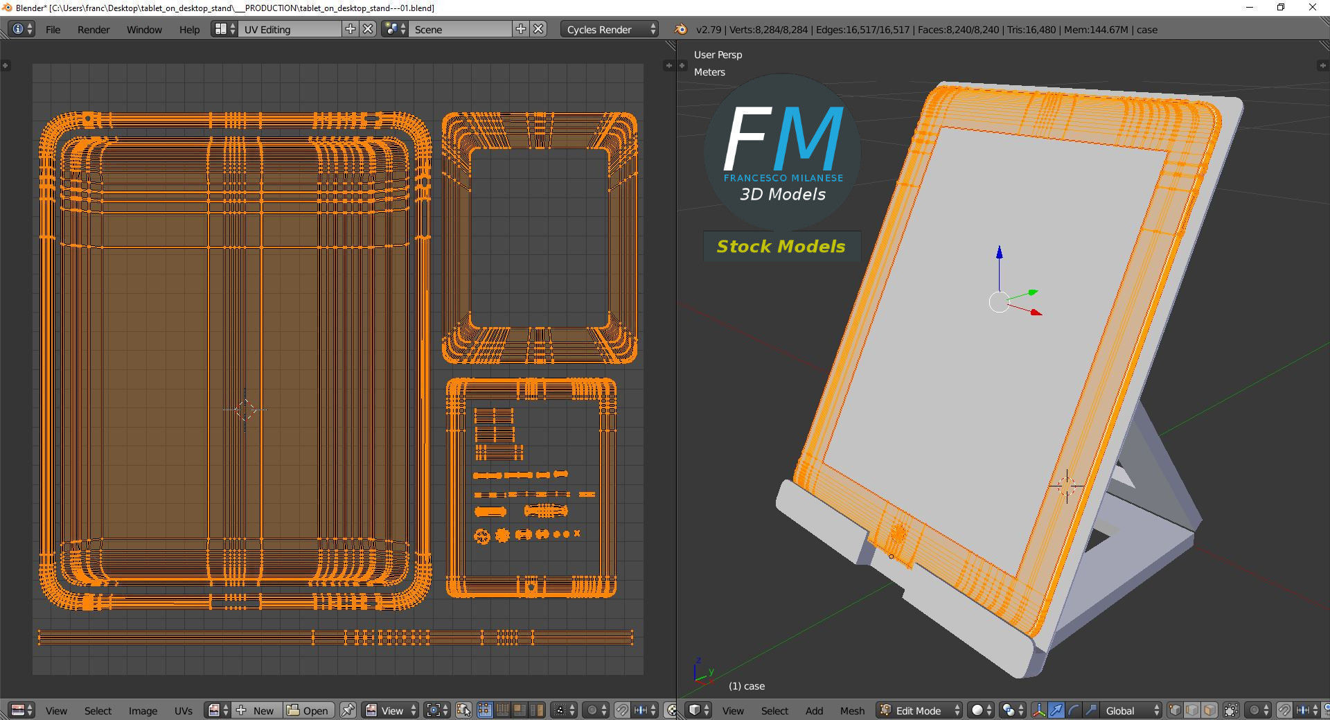 Tablet on desktop stand 3D model_10