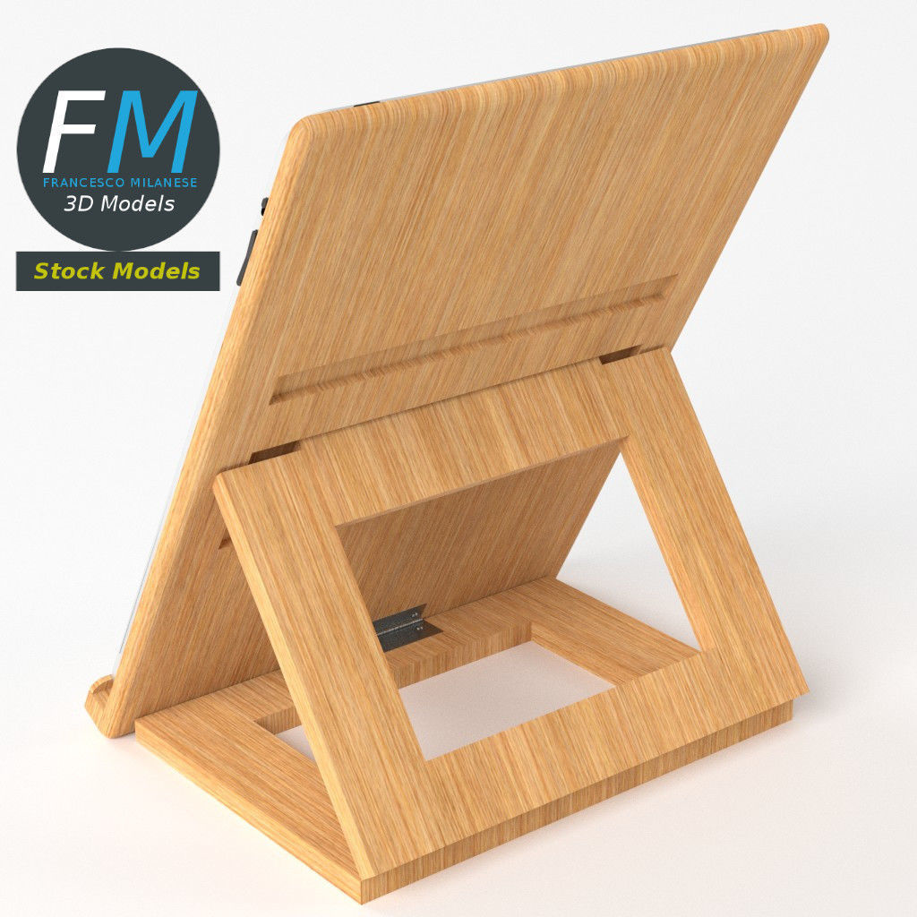 Tablet on desktop stand 3D model_4