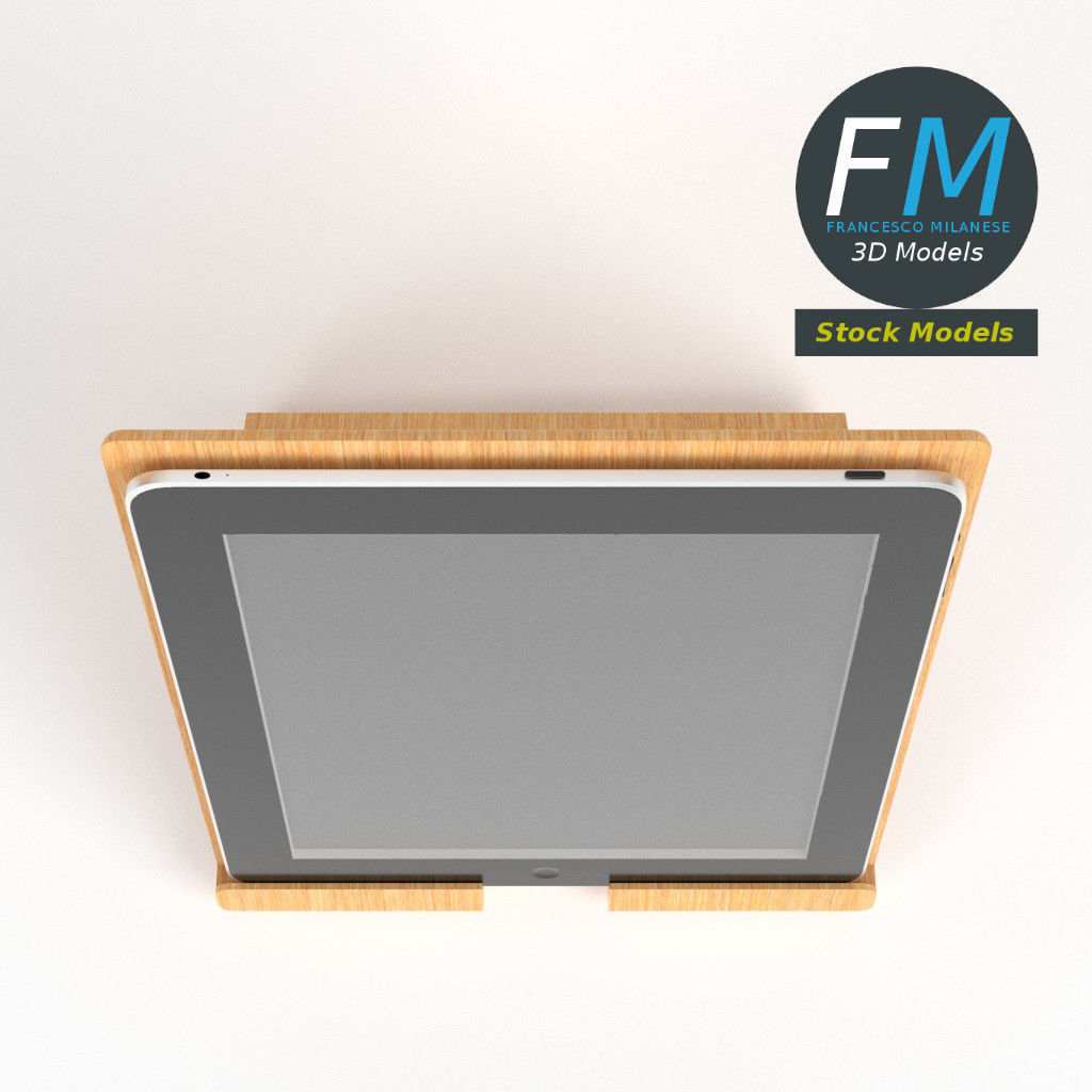 Tablet on desktop stand 3D model_16