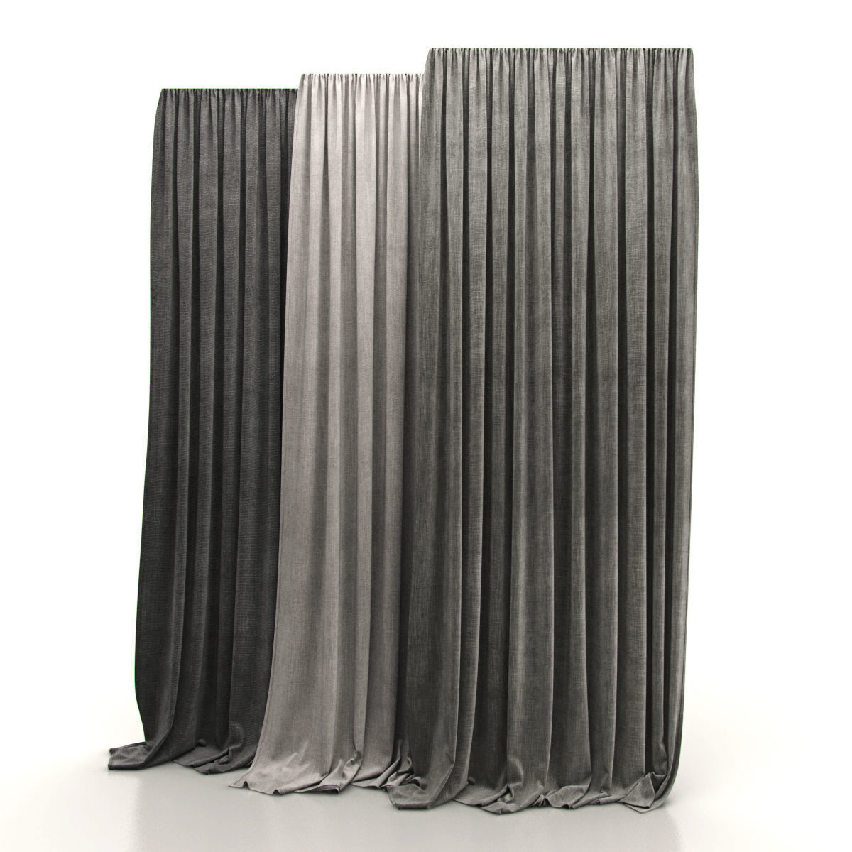 curtain 1 set of curtains 3D model_2