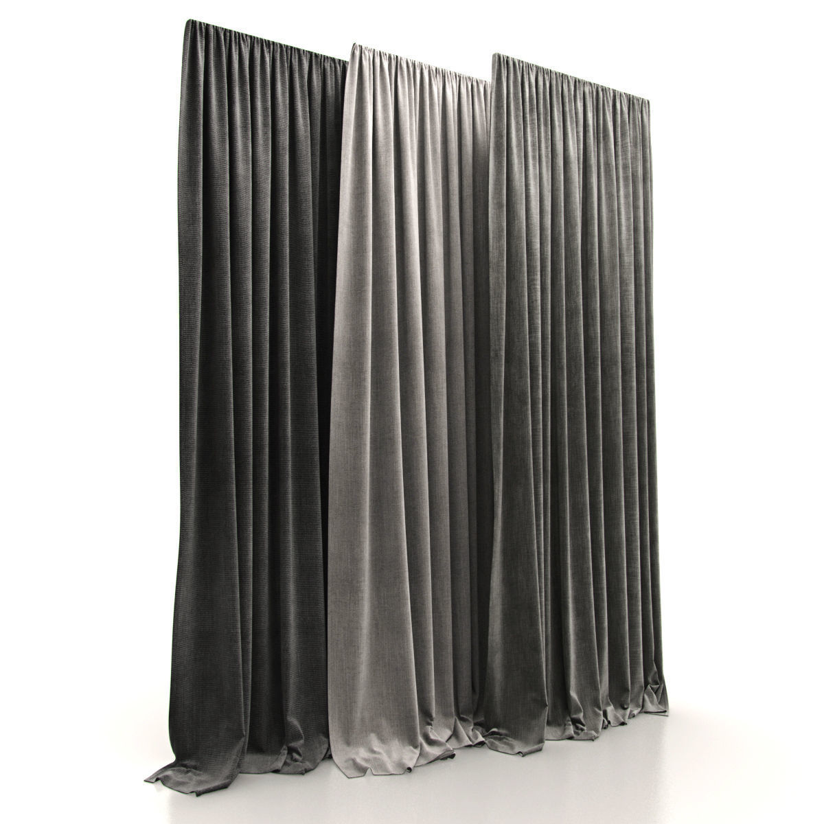 curtain 1 set of curtains 3D model_6