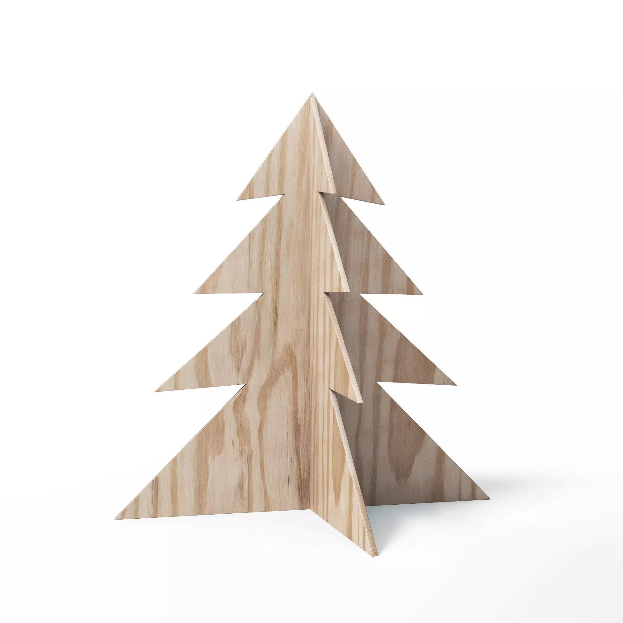 Plywood Christmas Tree Decoration Low-poly 3D model