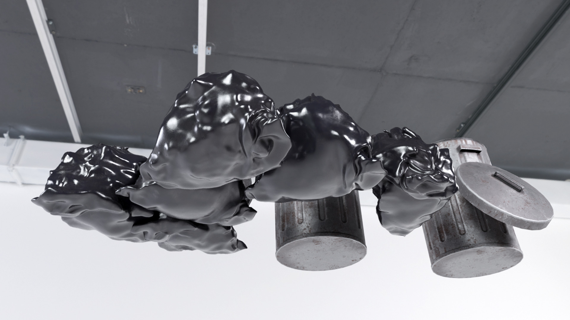 Low Poly PBR Trash Can Low-poly 3D model_3