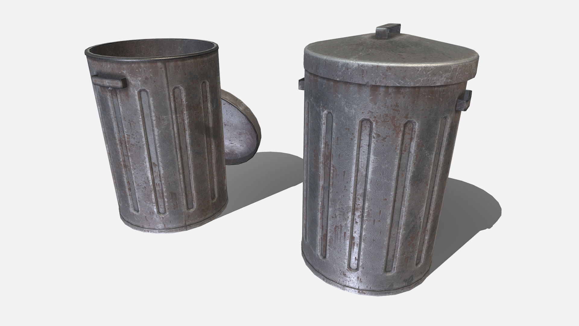 Low Poly PBR Trash Can Low-poly 3D model_4