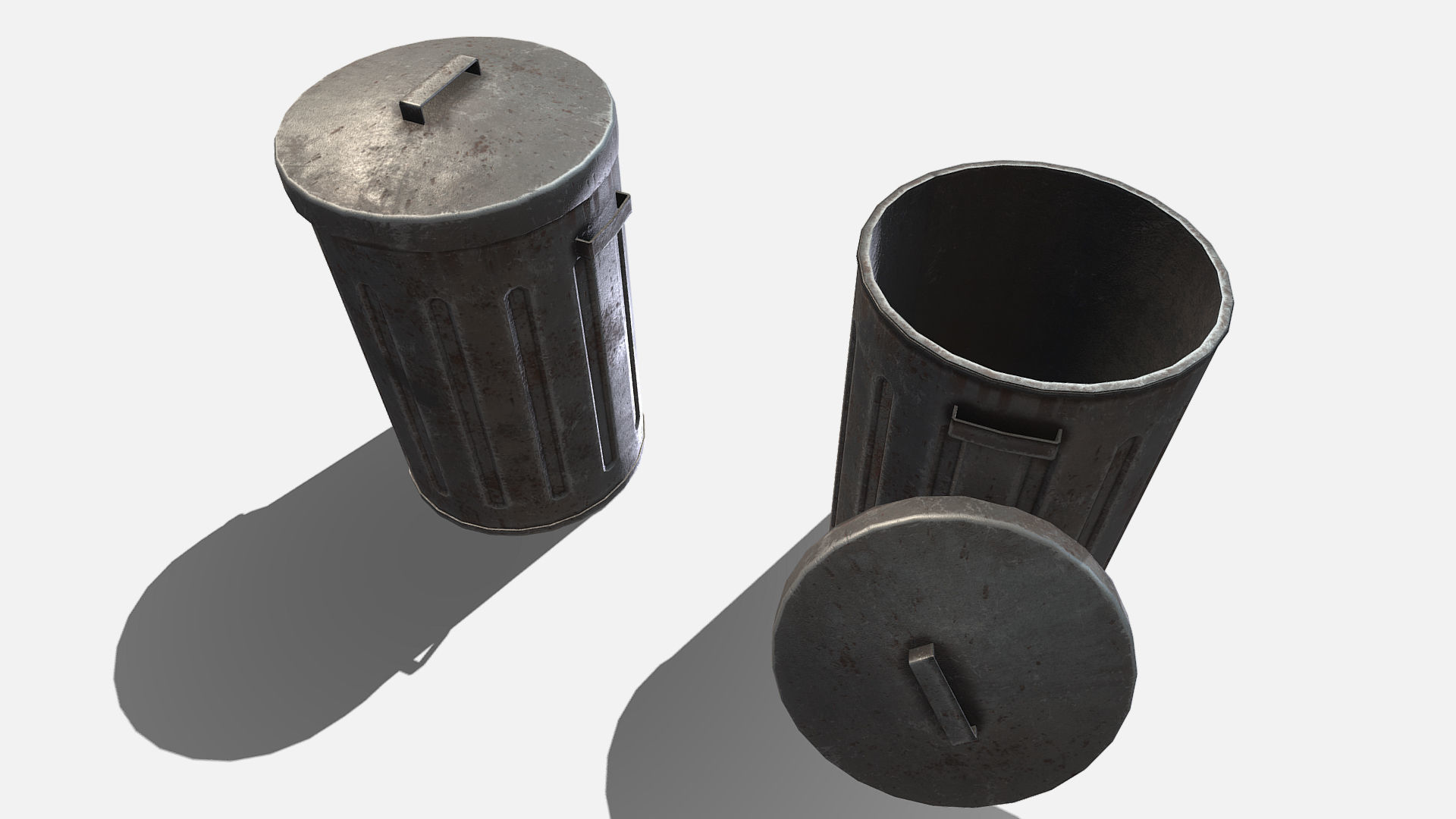 Low Poly PBR Trash Can Low-poly 3D model_6