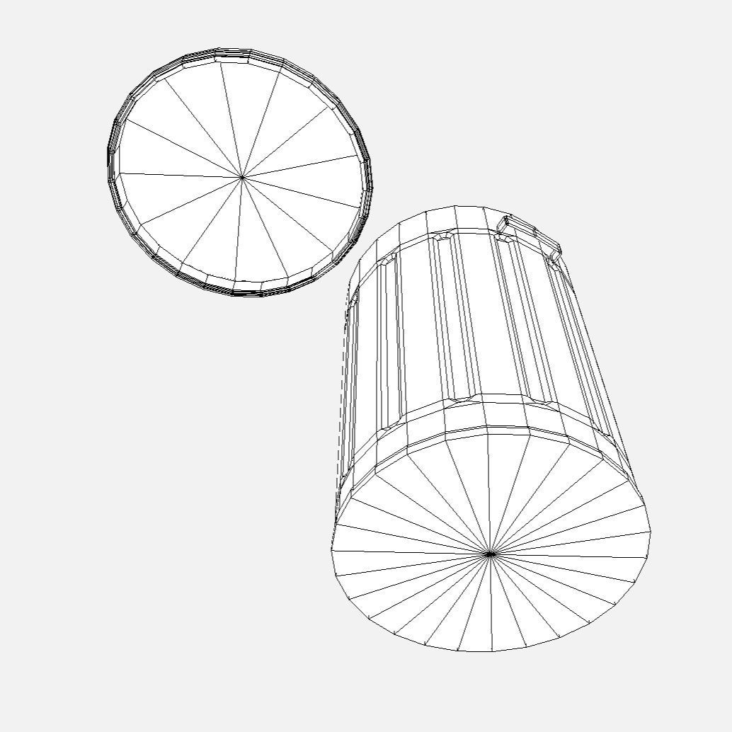 Low Poly PBR Trash Can Low-poly 3D model_9