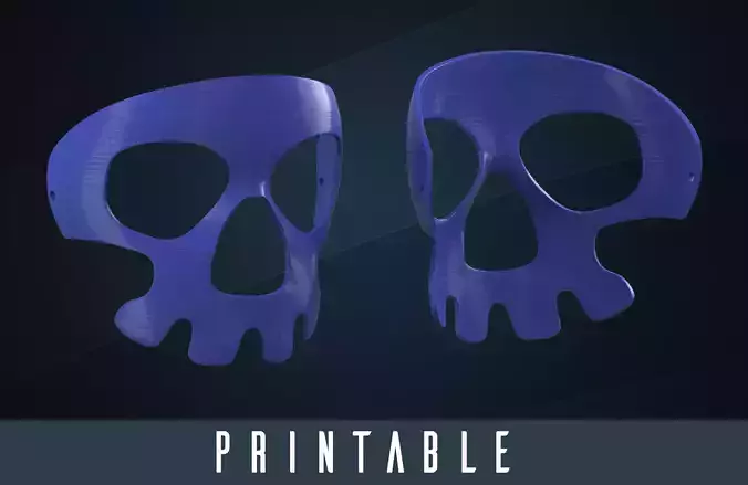 Printable Halloween Skull Mask 3D print model