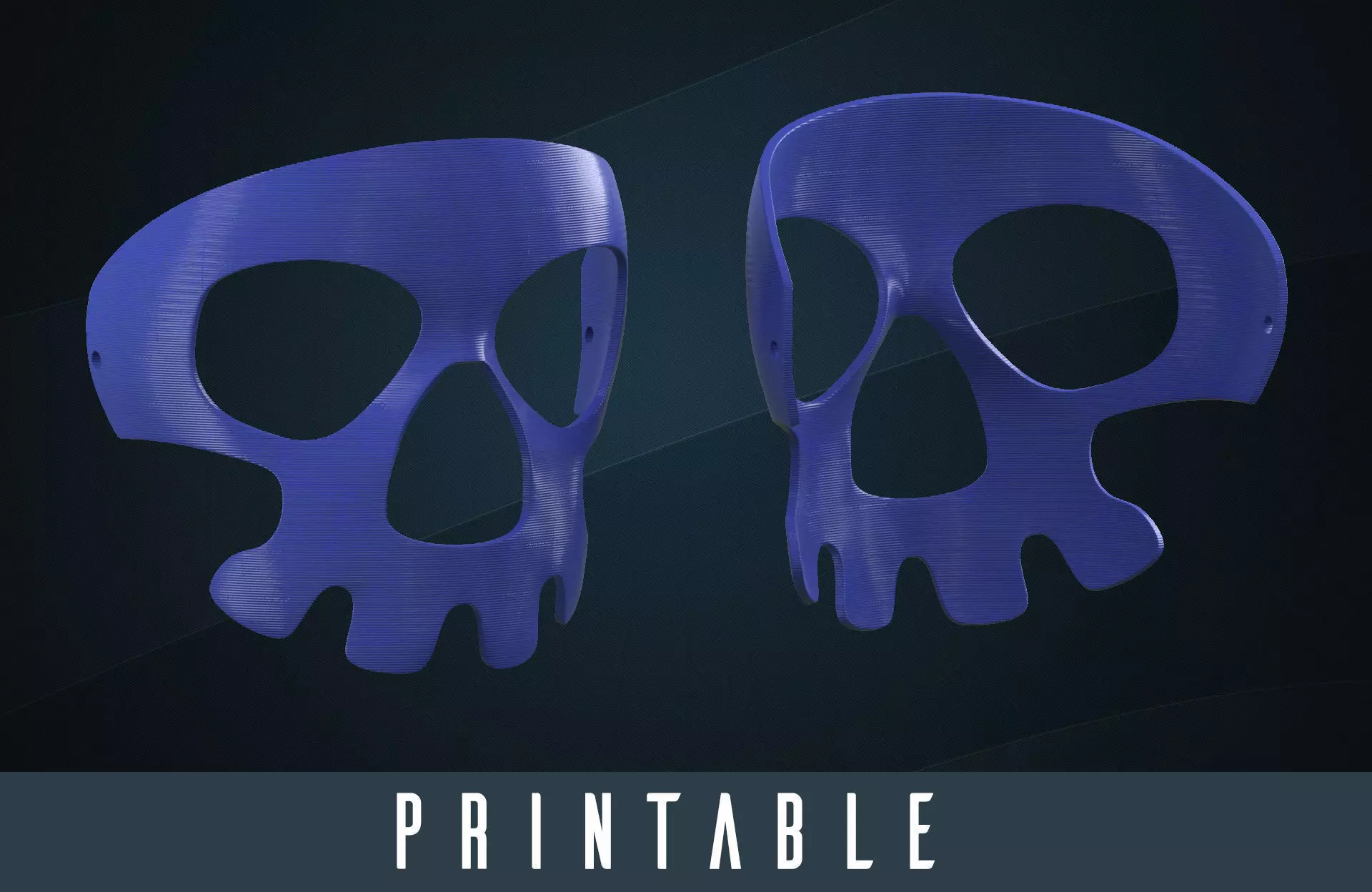 Printable Halloween Skull Mask 3D print model_0
