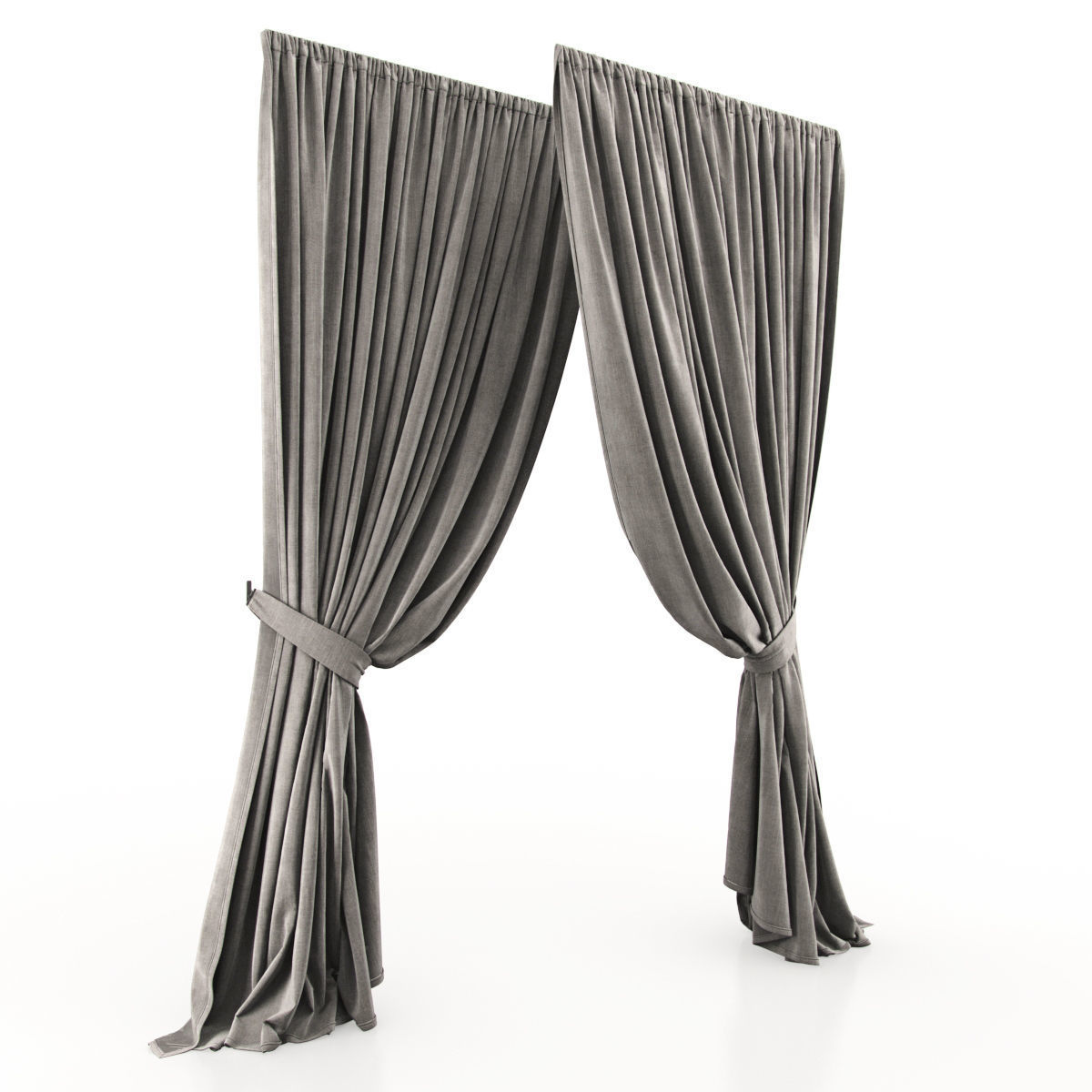 curtain 2 two curtains 3D model_8