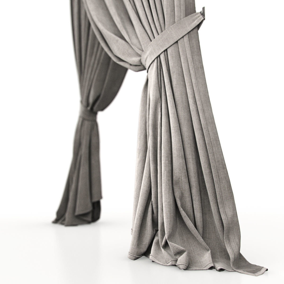 curtain 2 two curtains 3D model_6