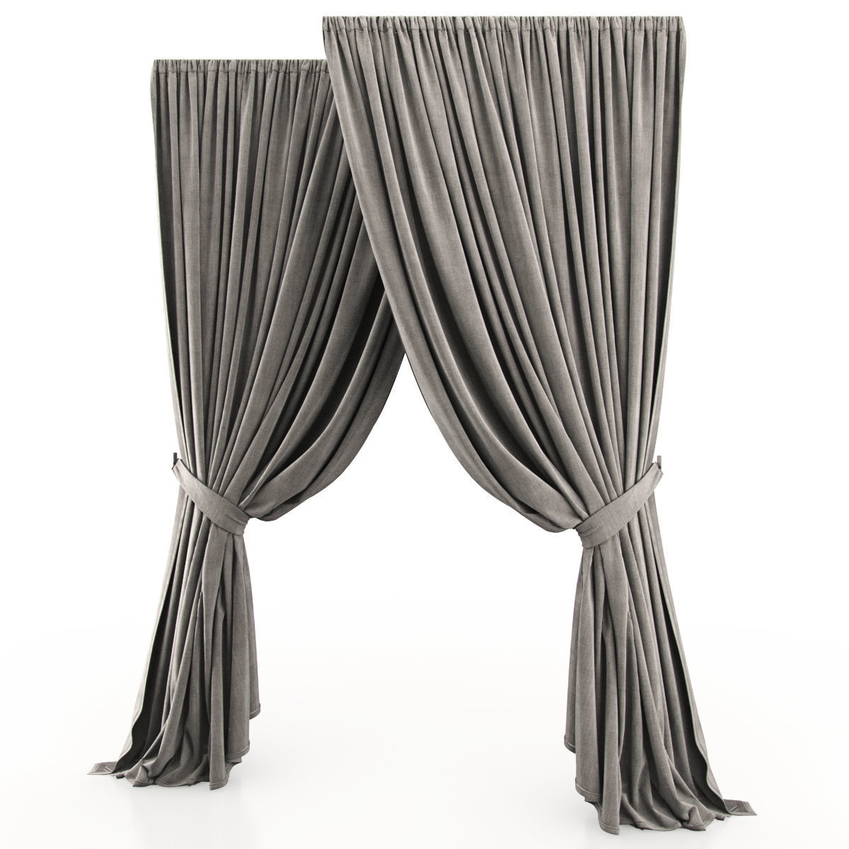 curtain 2 two curtains 3D model_9