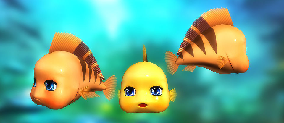 3DRT - Cute fish  Low-poly 3D model_2