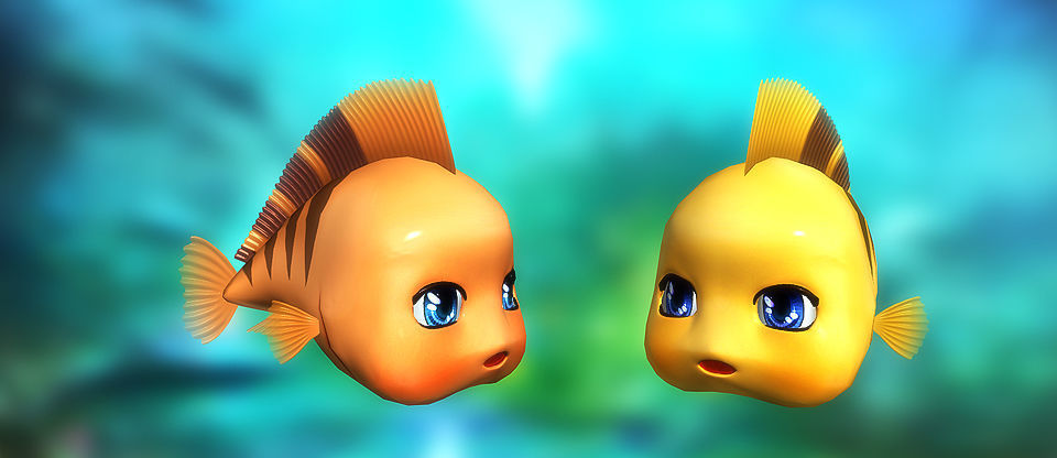 3DRT - Cute fish  Low-poly 3D model_4