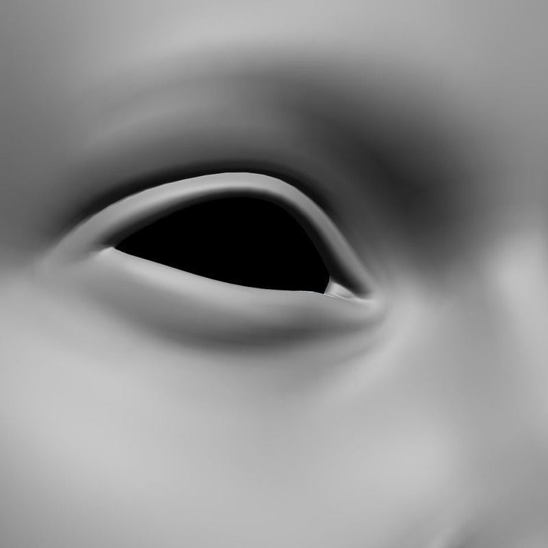 Female Head Low-poly 3D model_5