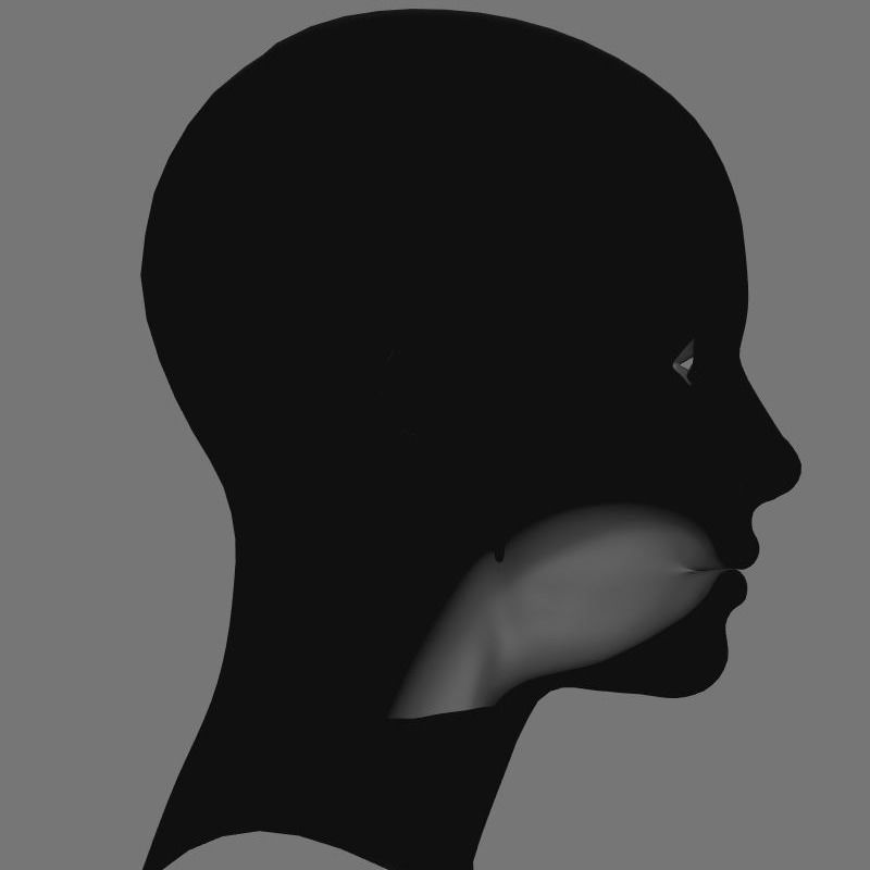 Female Head Low-poly 3D model_3