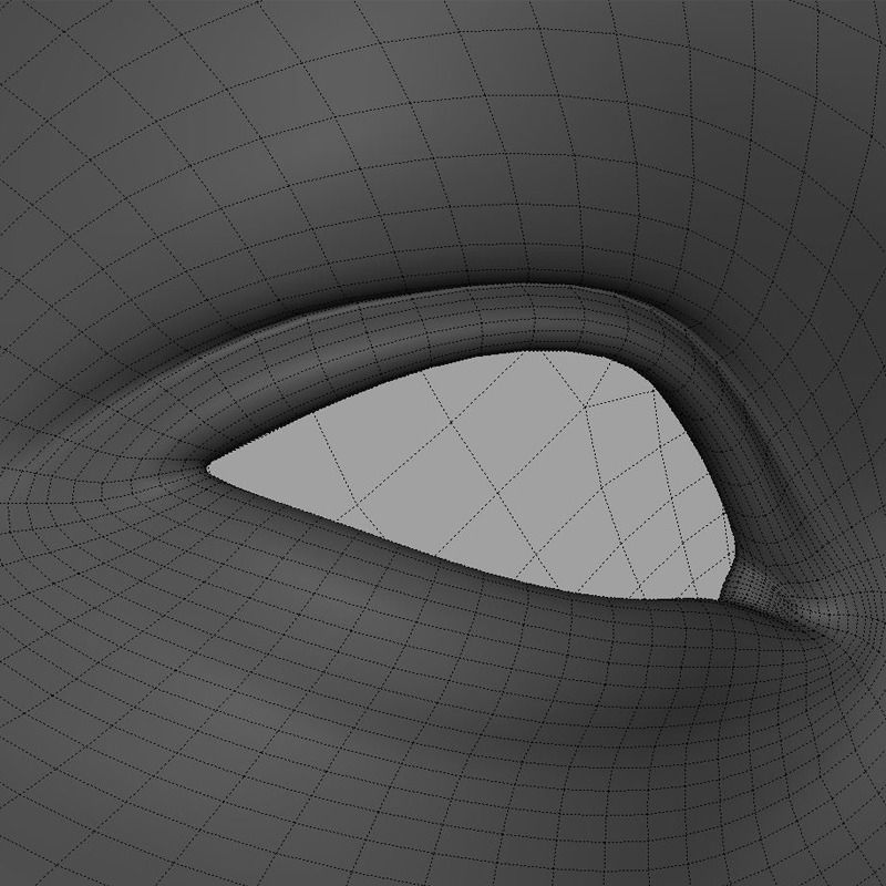 Female Head Low-poly 3D model_11