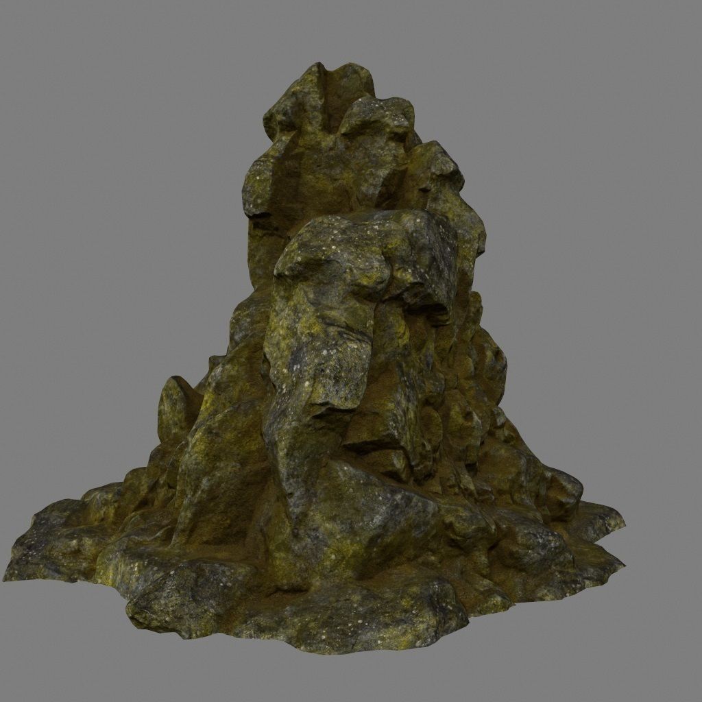mountain rocks Low-poly 3D model_6