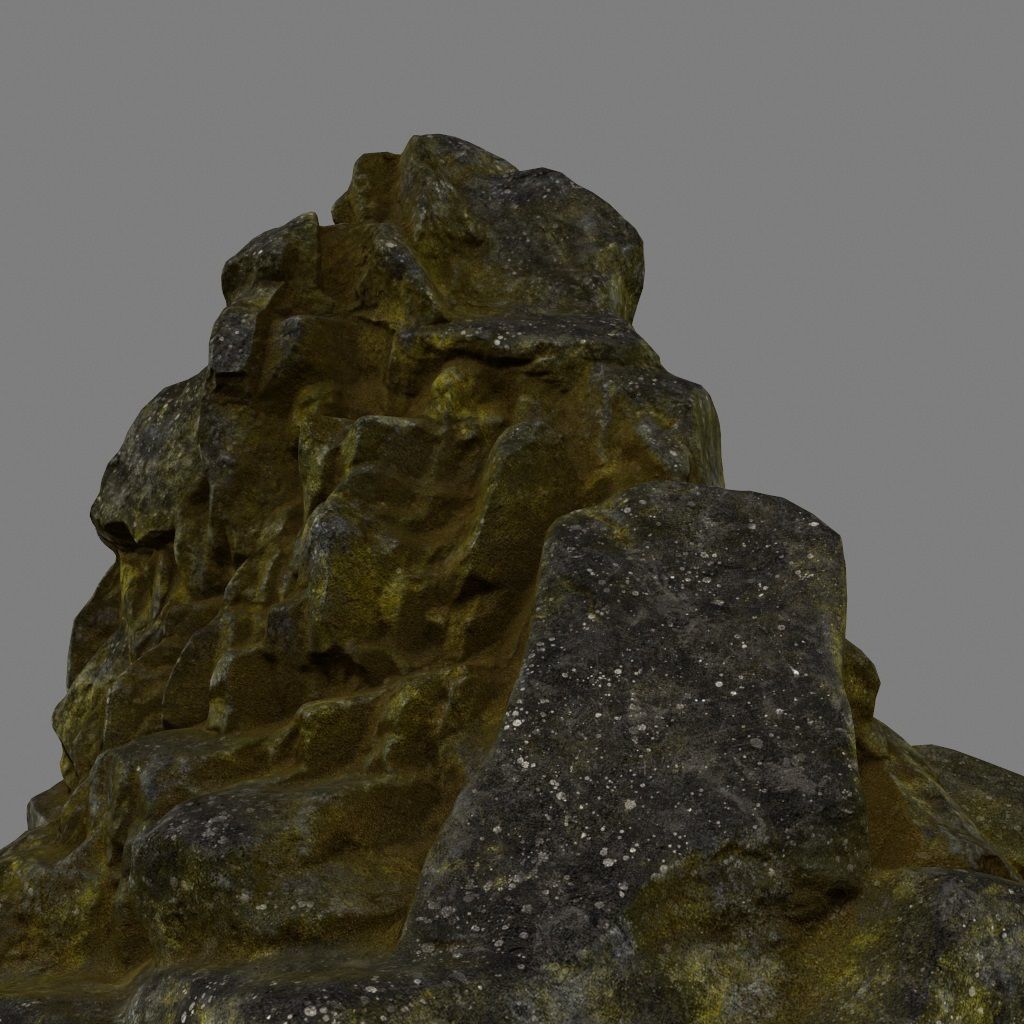 mountain rocks Low-poly 3D model_2
