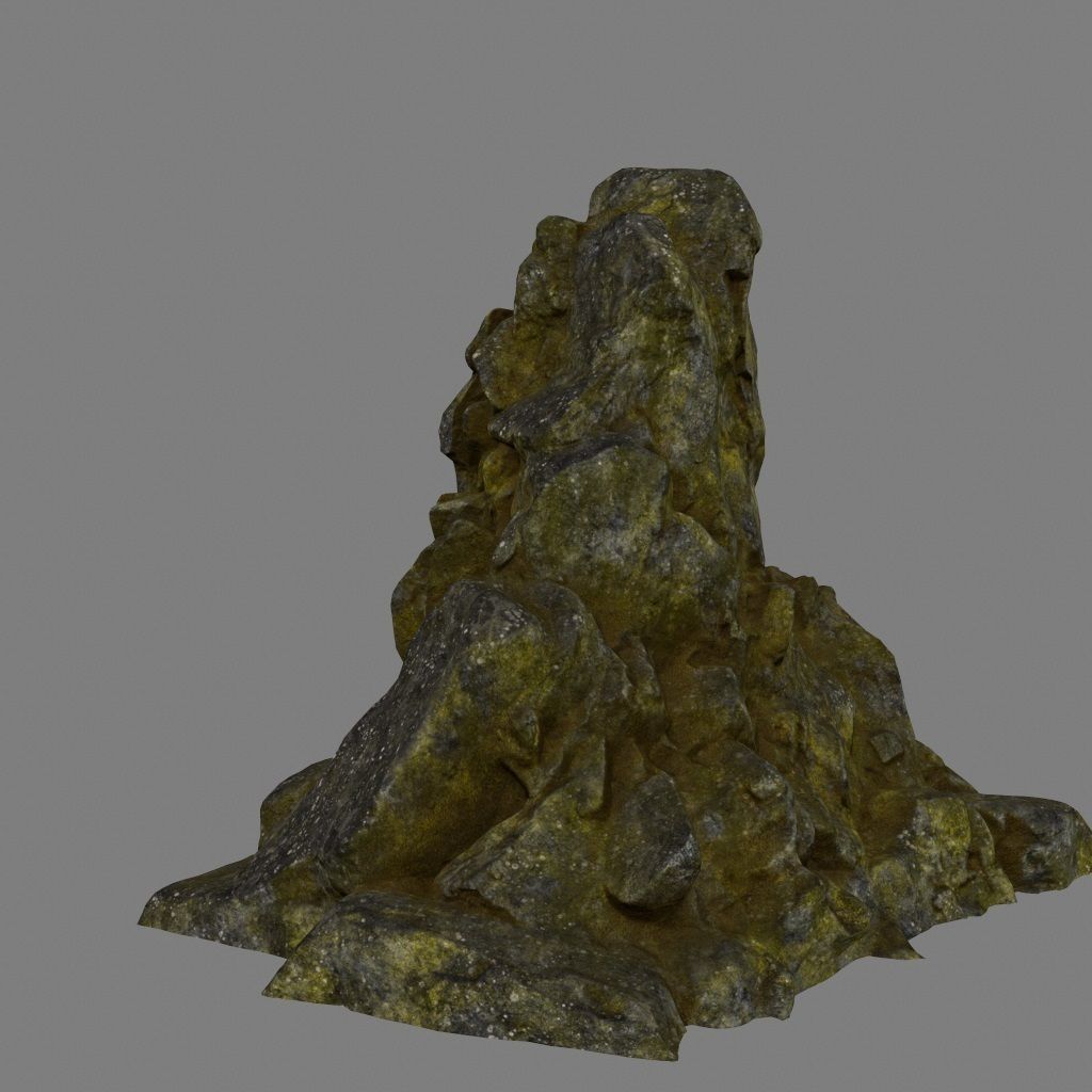 mountain rocks Low-poly 3D model_7