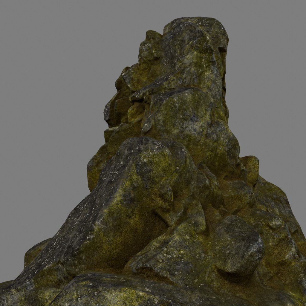 mountain rocks Low-poly 3D model_1