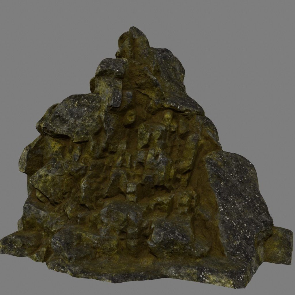 mountain rocks Low-poly 3D model_4