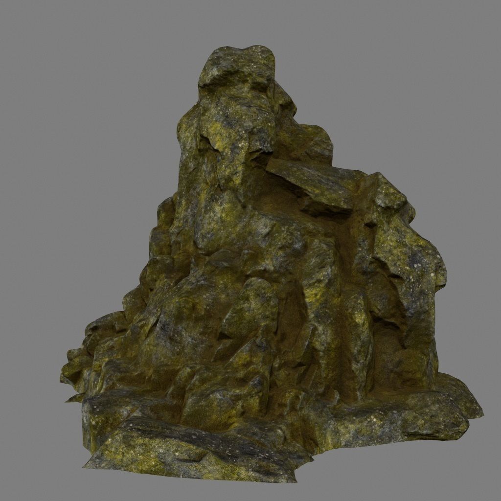 mountain rocks Low-poly 3D model_5