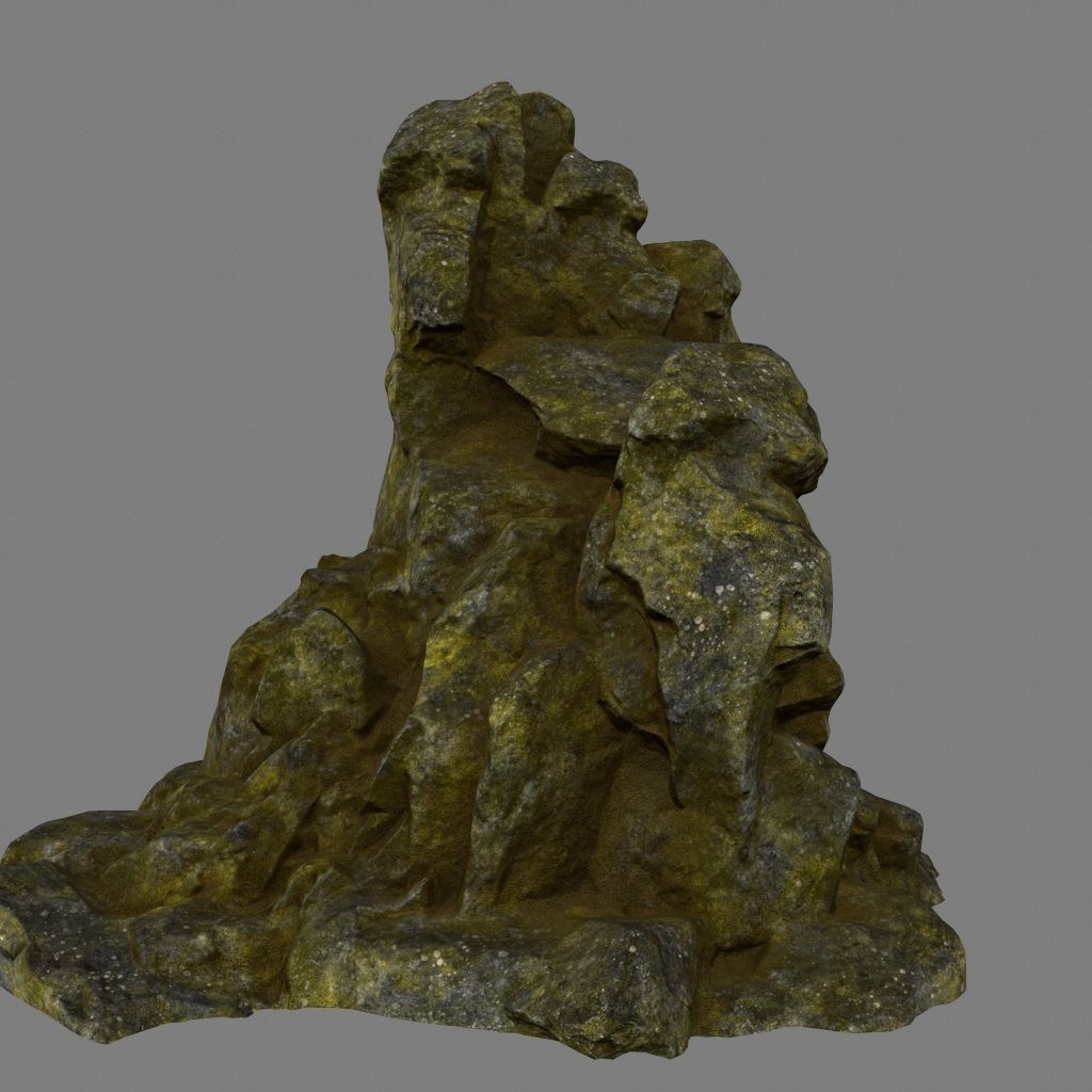 mountain rocks Low-poly 3D model_9