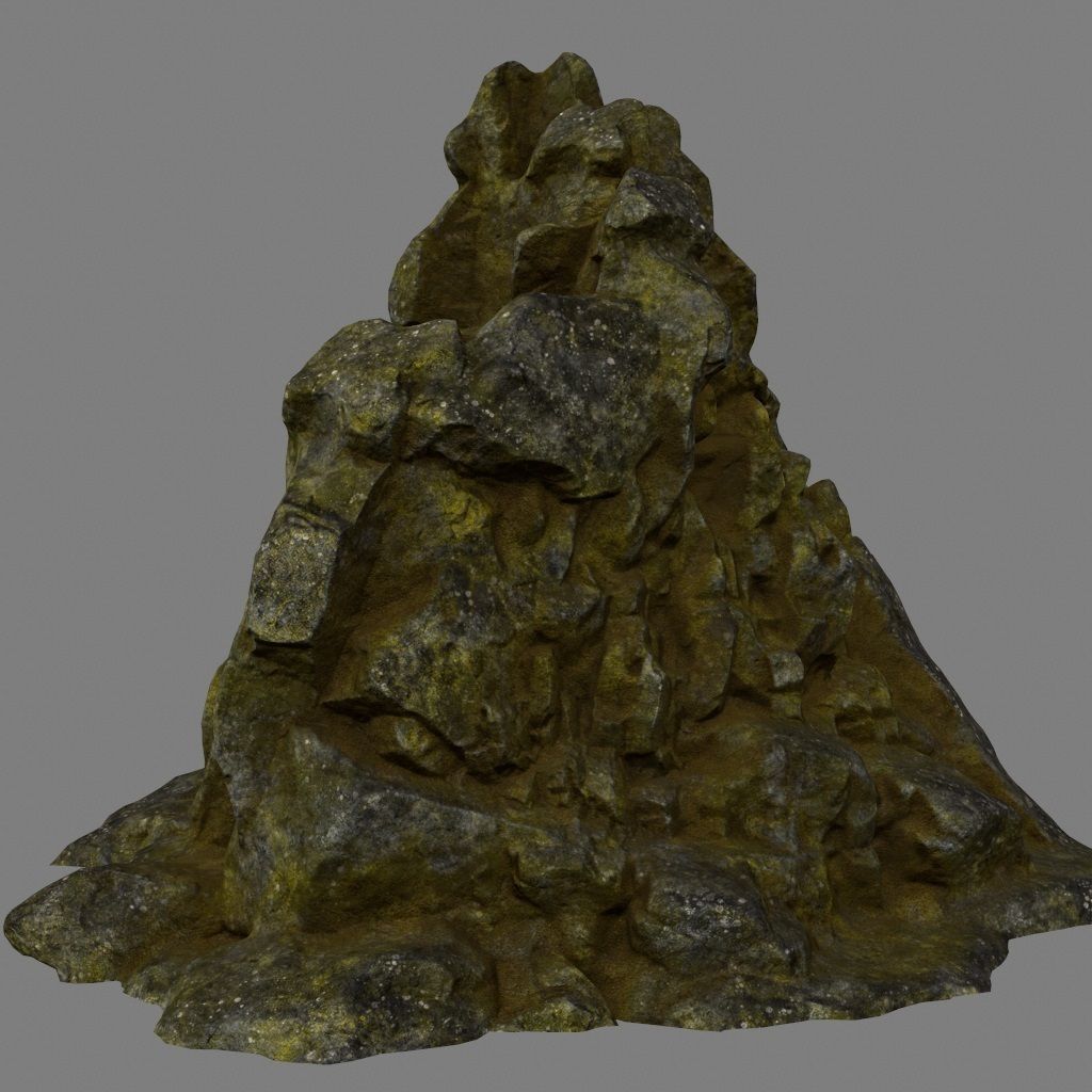 mountain rocks Low-poly 3D model_3