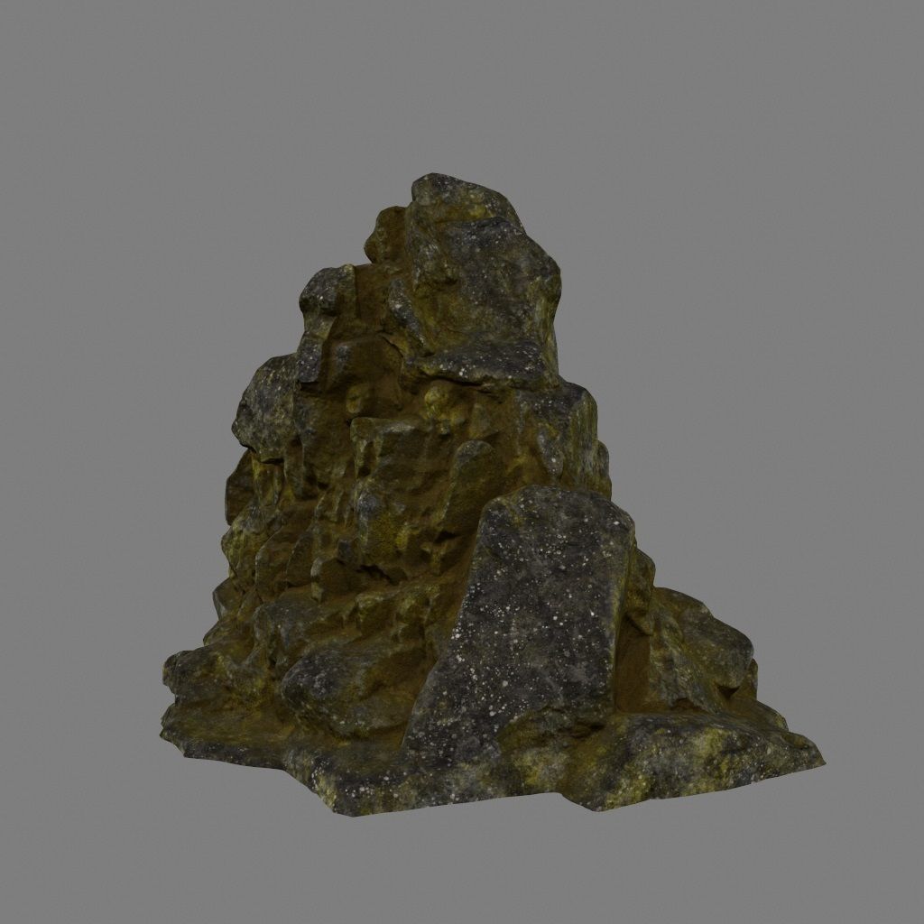 mountain rocks Low-poly 3D model_8